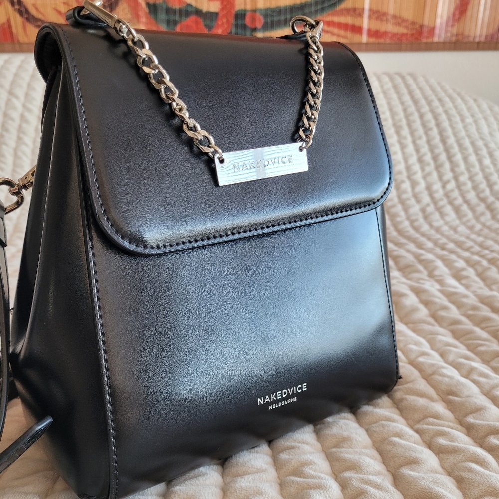 Black backpack, Nakedvice, Vegan leather